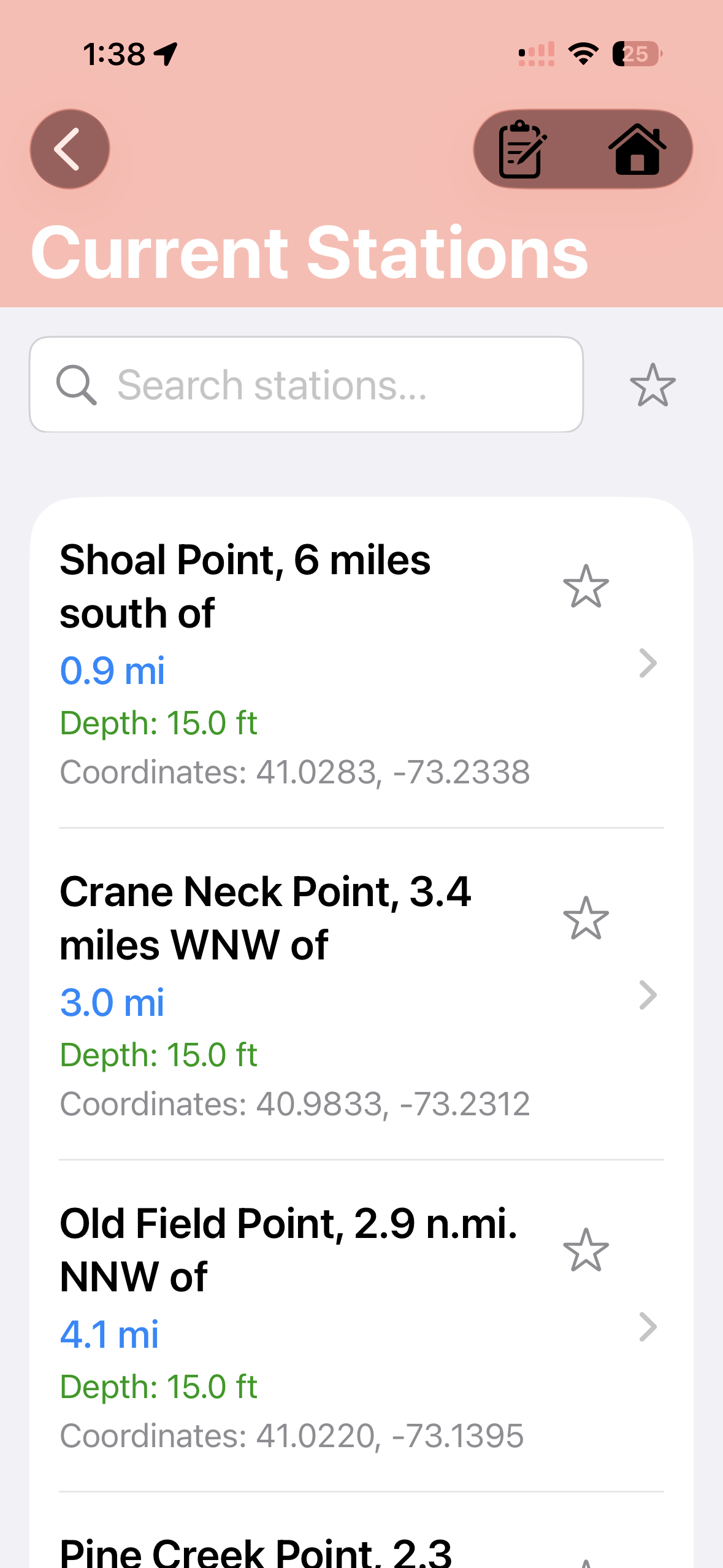 Current stations list