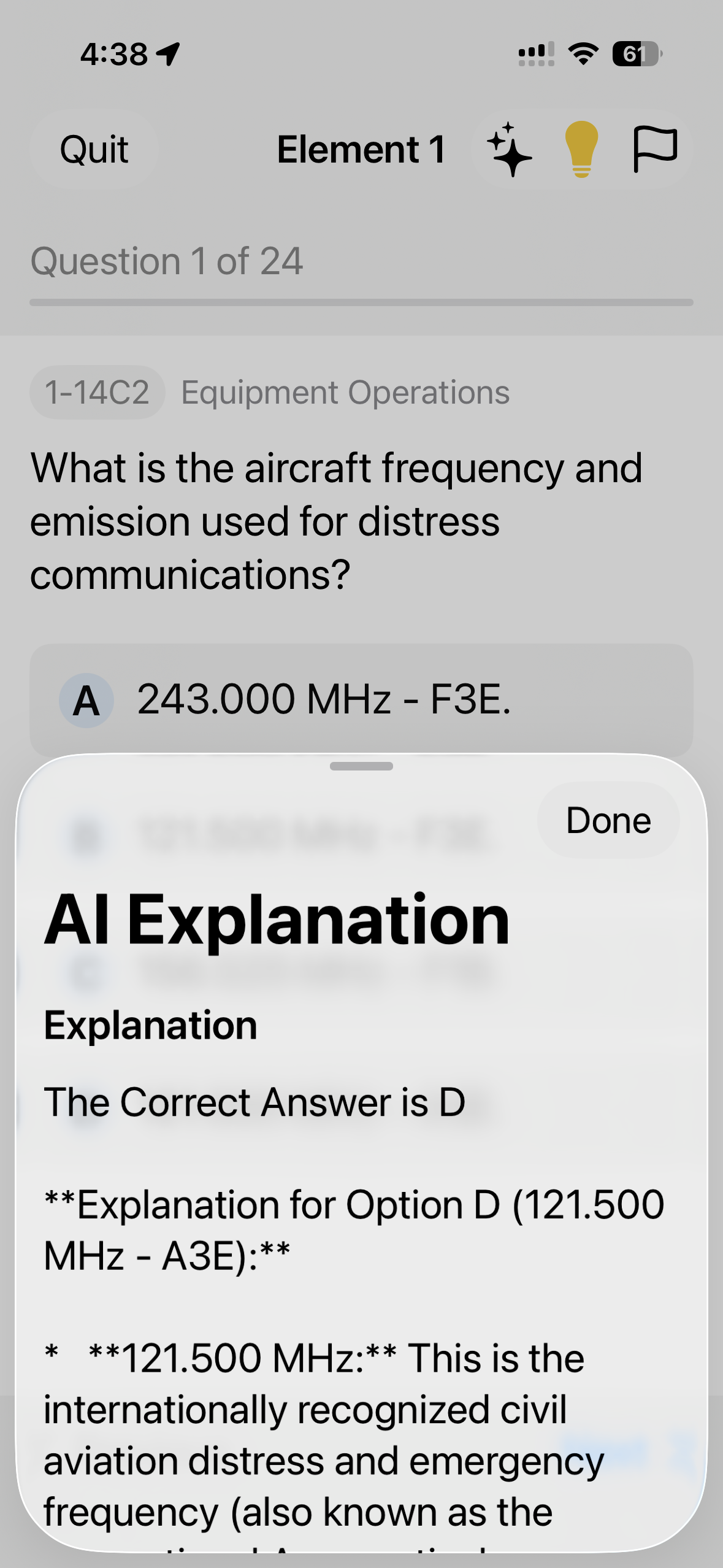 Exam review with AI explanation