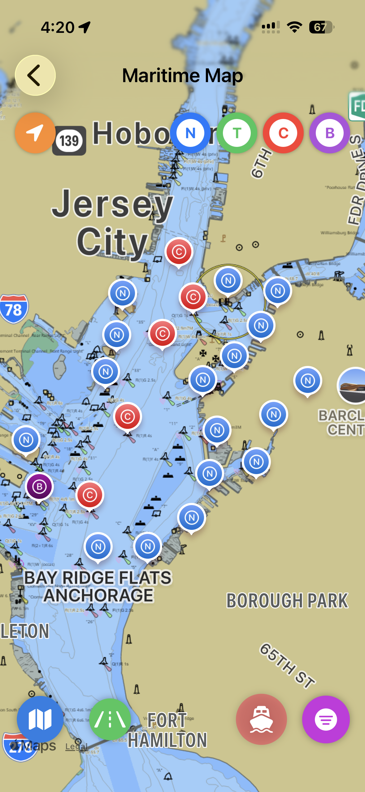 Maritime map New York Harbor