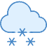 Snow weather icon showing WMO code 71-77 with frozen precipitation and below-freezing conditions